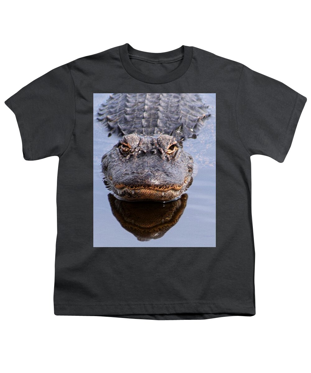 Alligator Youth T-Shirt featuring the photograph Alligator Gator Fangs 1 by Sheri McLeroy