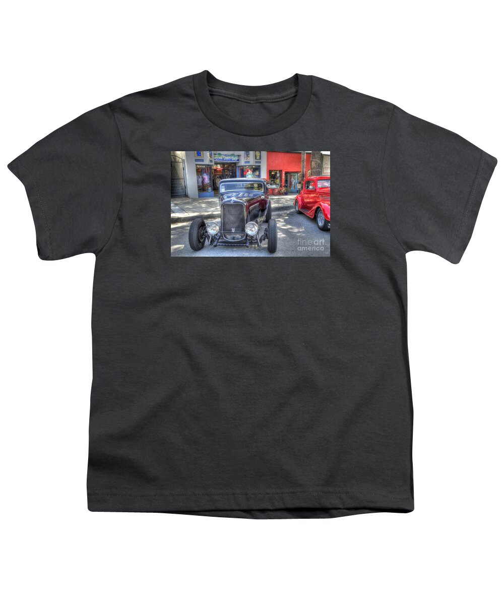 Hdr Process Youth T-Shirt featuring the photograph Aloha Cars and Pinups by Mathias 