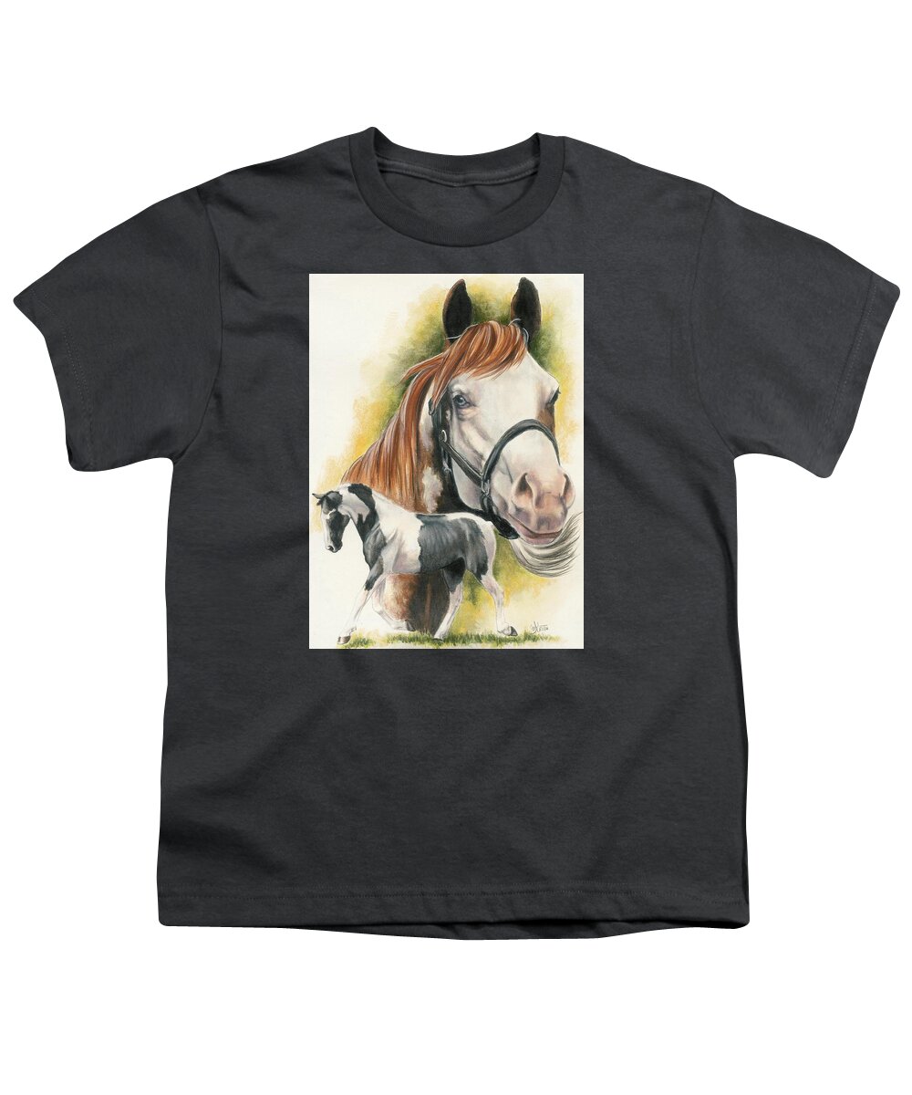 Horse Youth T-Shirt featuring the mixed media American Paint by Barbara Keith