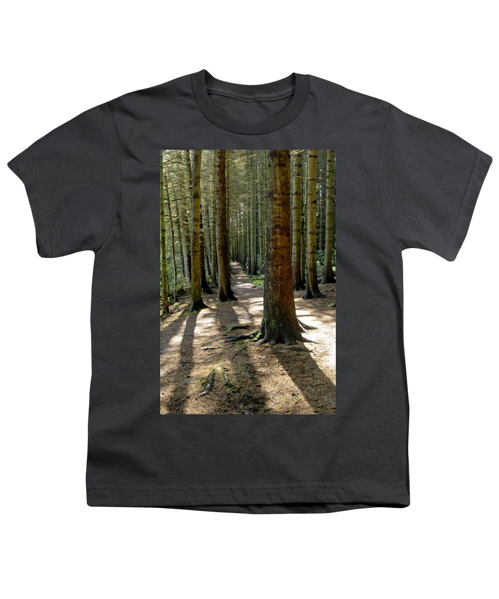 Beecraigs Youth T-Shirt featuring the photograph Among forest trunks by Elena Perelman