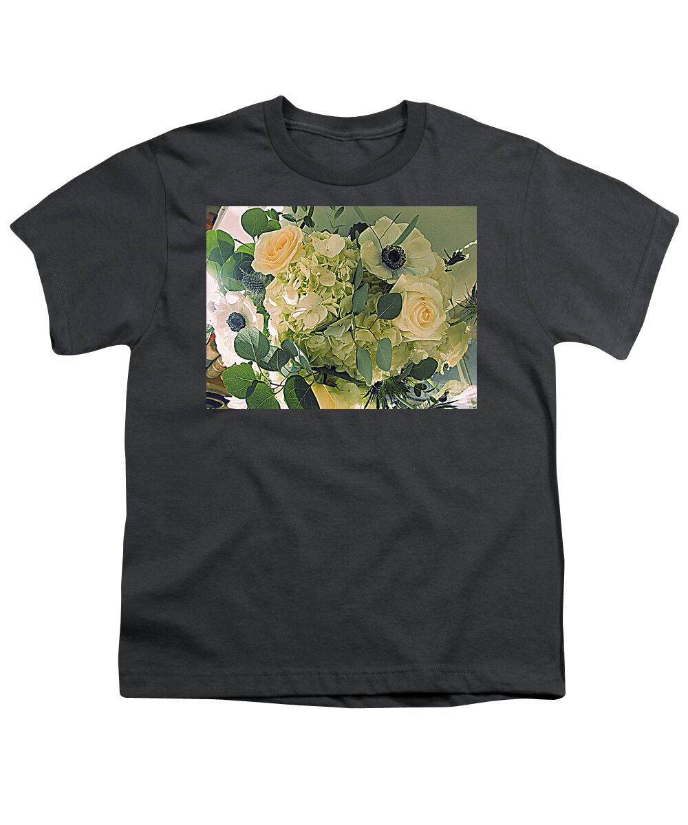 Photography Youth T-Shirt featuring the photograph Anemones and Roses by Nancy Kane Chapman