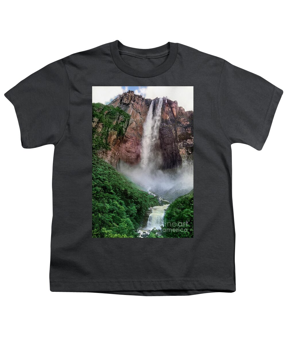 Dave Welling Youth T-Shirt featuring the photograph Angel Falls Canaima National Park Venezuela by Dave Welling