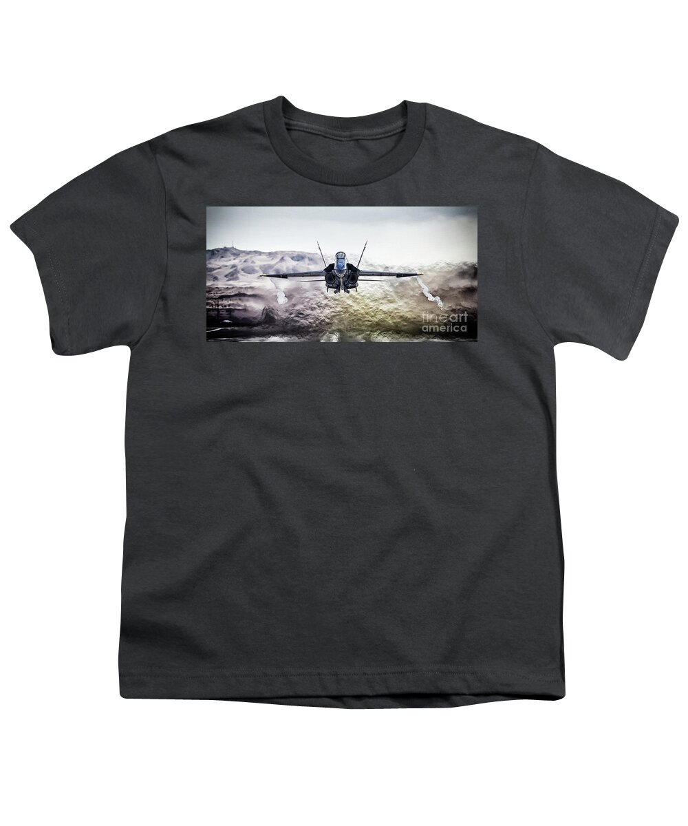 Blue Angels Youth T-Shirt featuring the digital art Angel Gets Airbirne by Airpower Art
