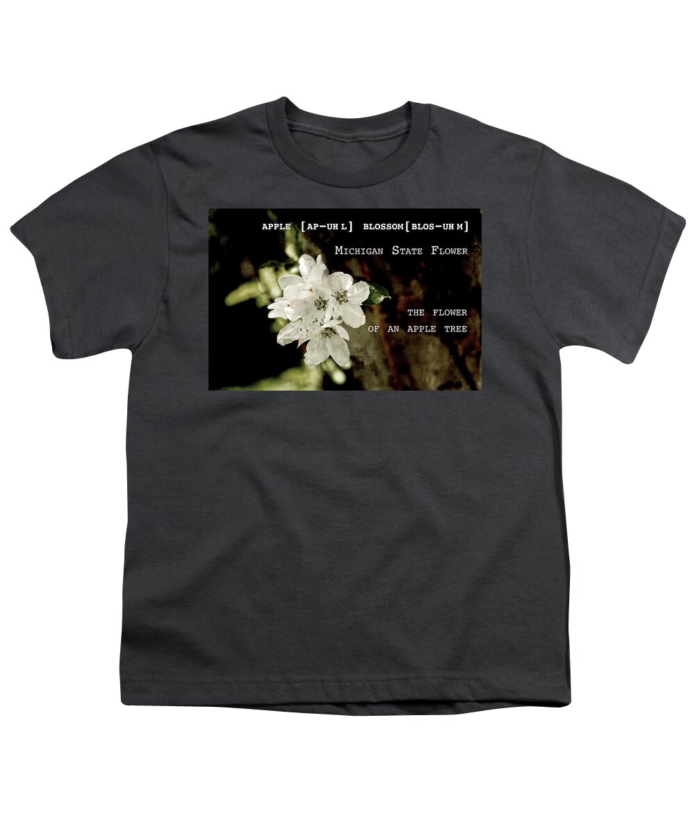 Apple Blossom Youth T-Shirt featuring the photograph Apple Blossom by Definition Michigan by Sharon Popek