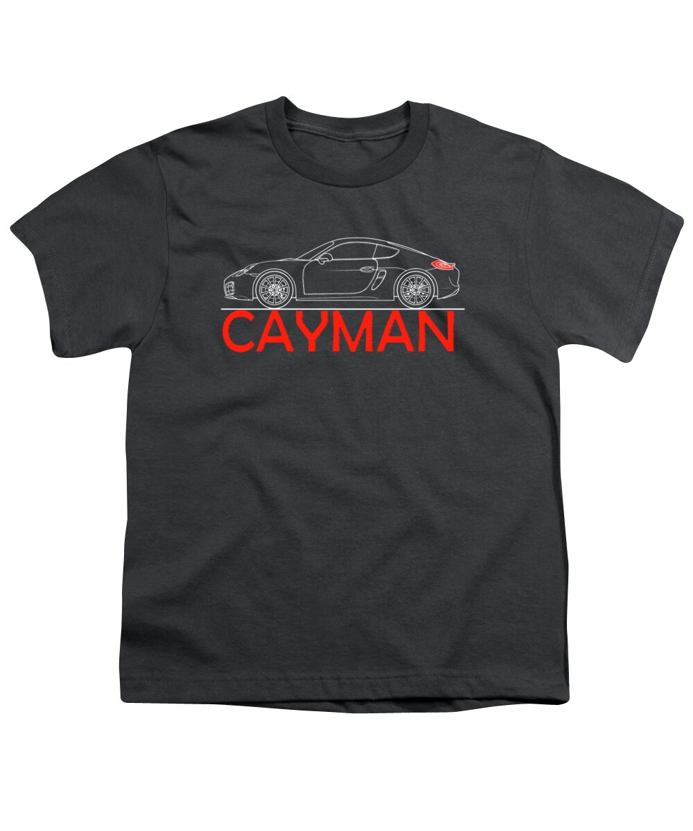 Porsche Cayman Phone Case Youth T-Shirt featuring the photograph Cayman Blueprint by Mark Rogan