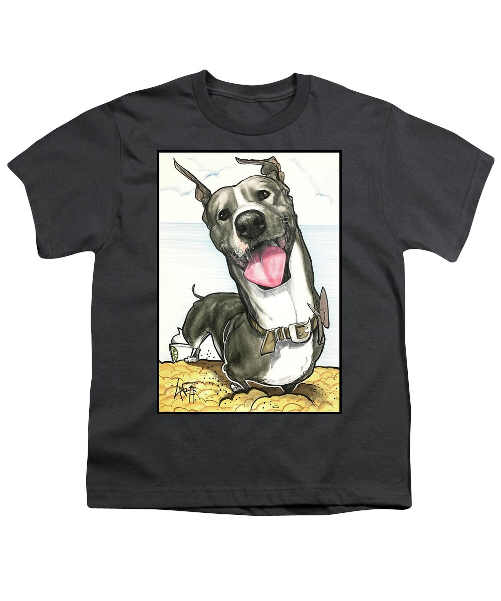 Pet Portrait Youth T-Shirt featuring the drawing Belushi 7-1367 by Canine Caricatures By John LaFree