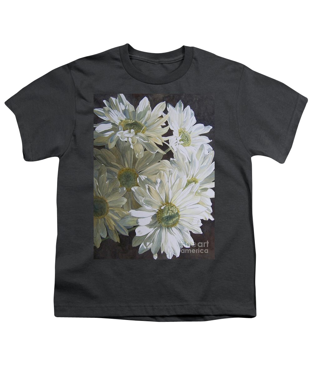 Flower Youth T-Shirt featuring the painting August Presents by Jan Lawnikanis