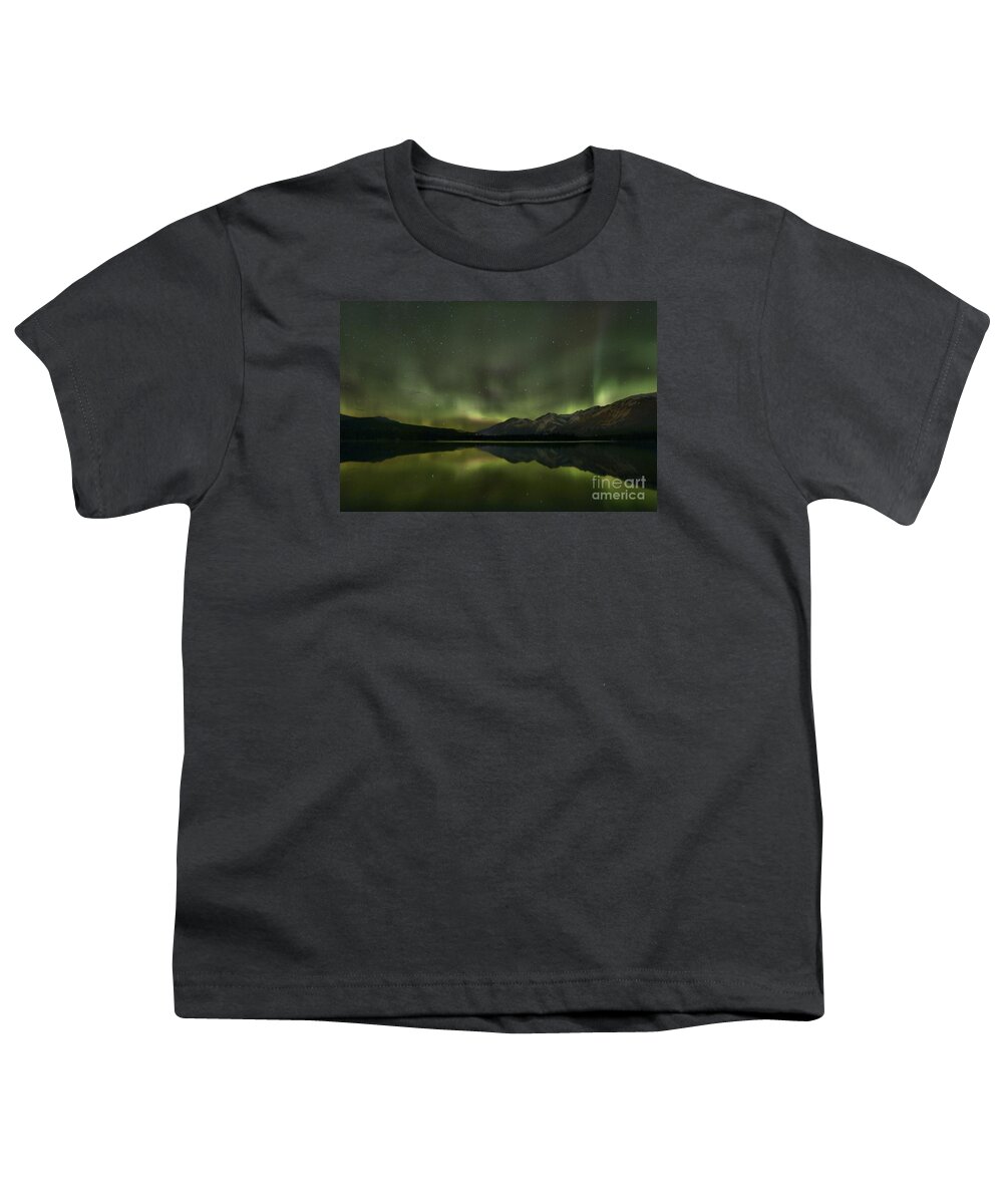Canadian Northern Lights Youth T-Shirt featuring the photograph Aurora Light Beams by Adam Jewell