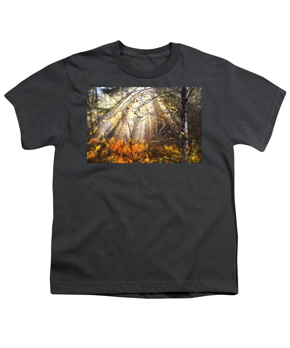 Forest Youth T-Shirt featuring the photograph Autumn Fog by Theresa Tahara
