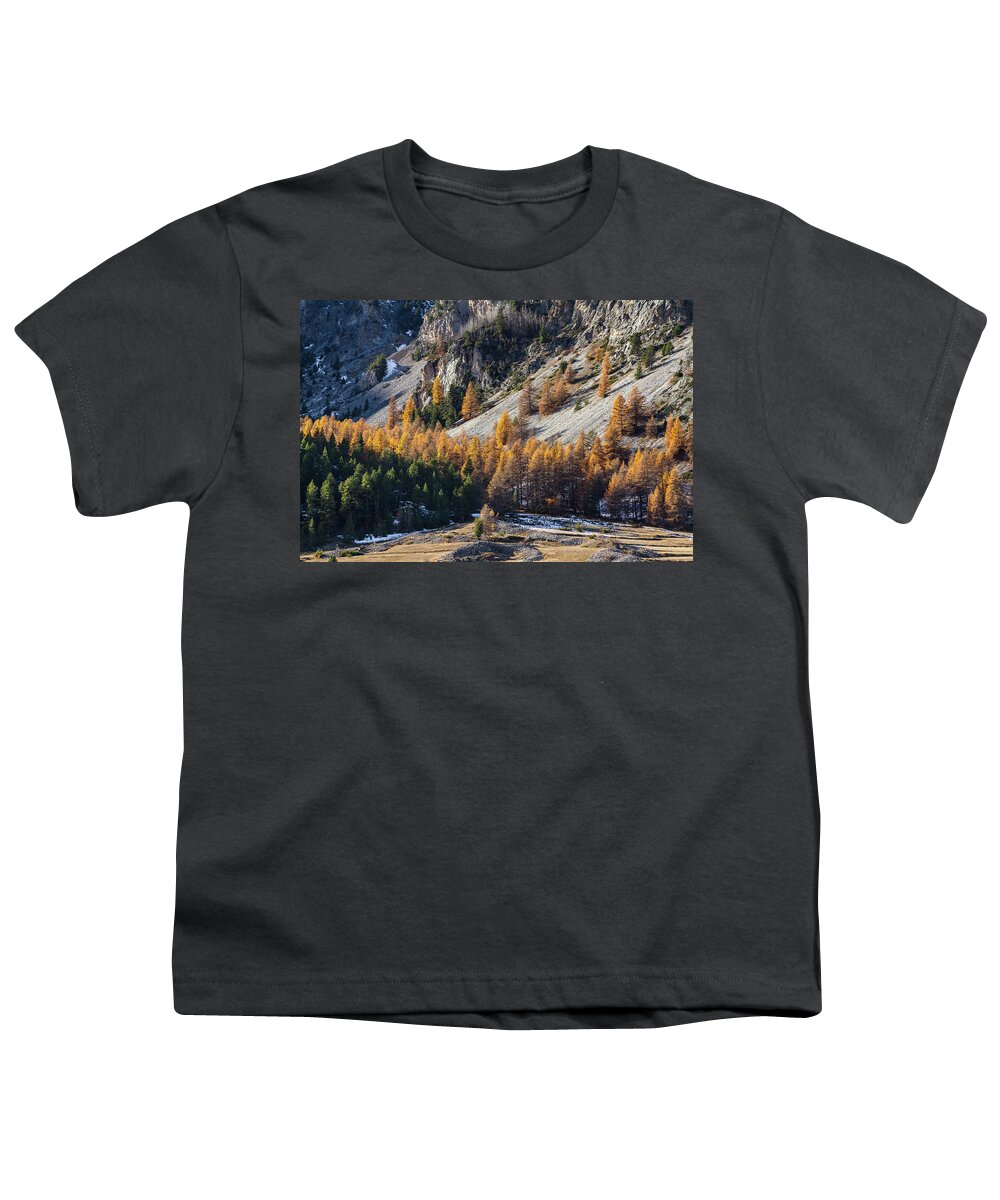 Colors Of Fall Youth T-Shirt featuring the photograph Autumn in French Alps - 15 by Paul MAURICE