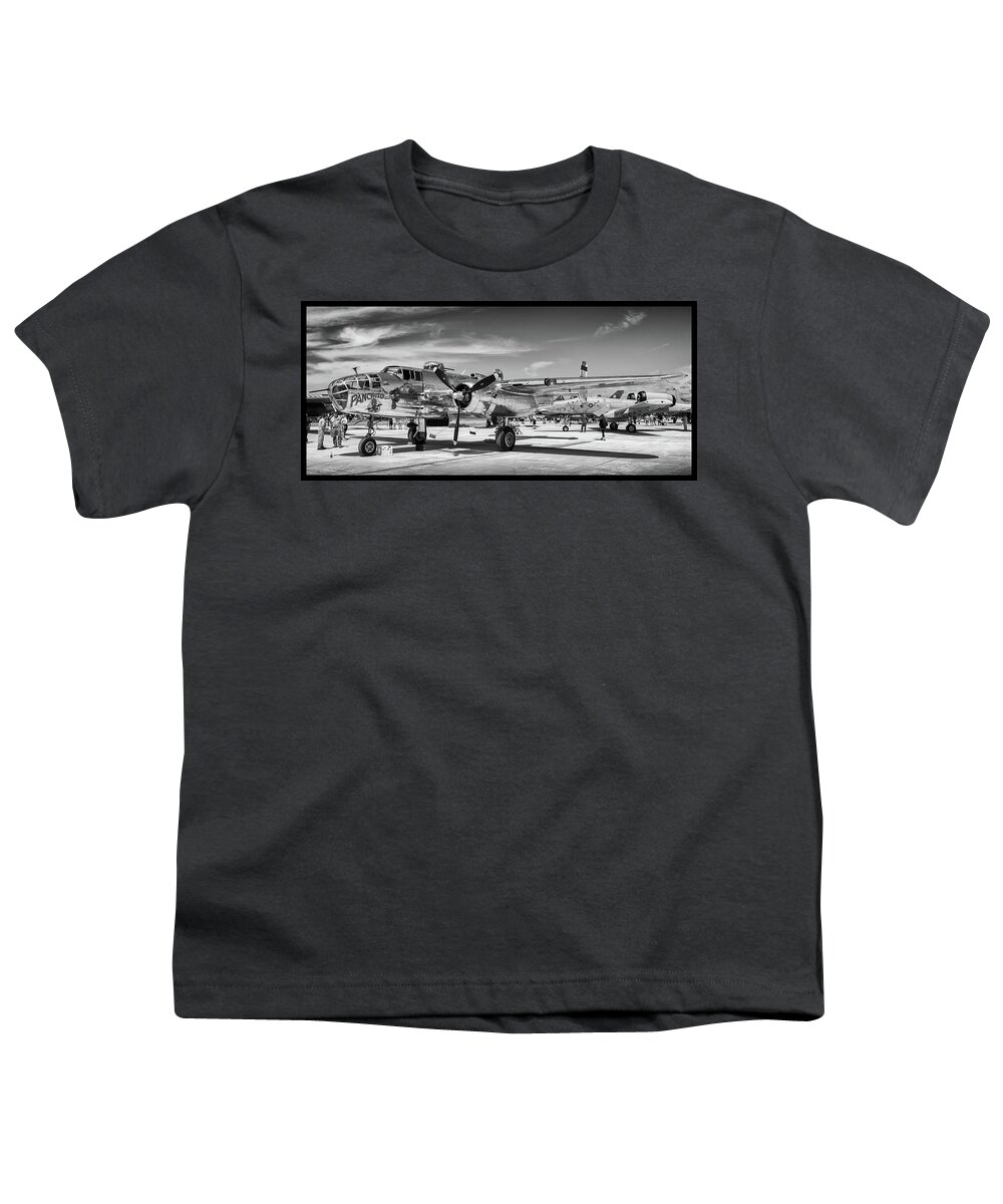 B25 Youth T-Shirt featuring the photograph B-25 Panchito by David Hart