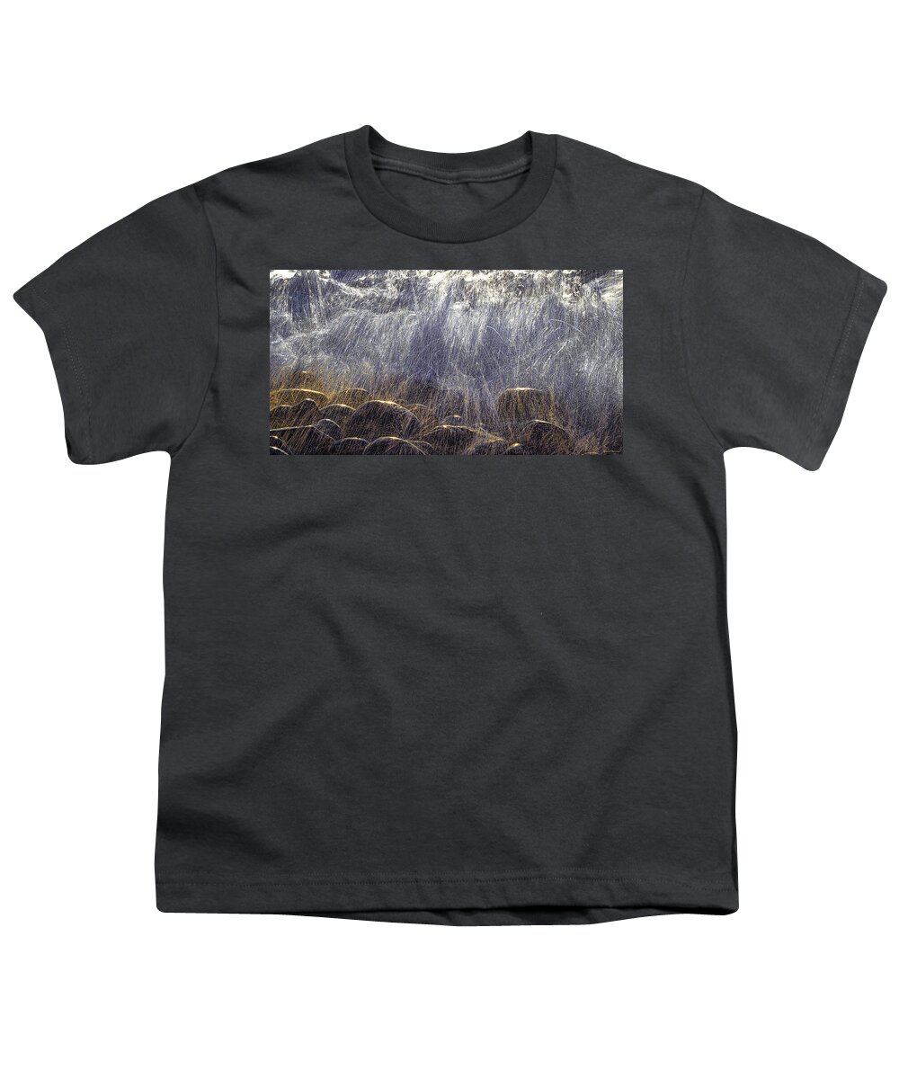 Backlit Cobbles And Surf Youth T-Shirt featuring the photograph Backlit Cobbles and Surf by Marty Saccone