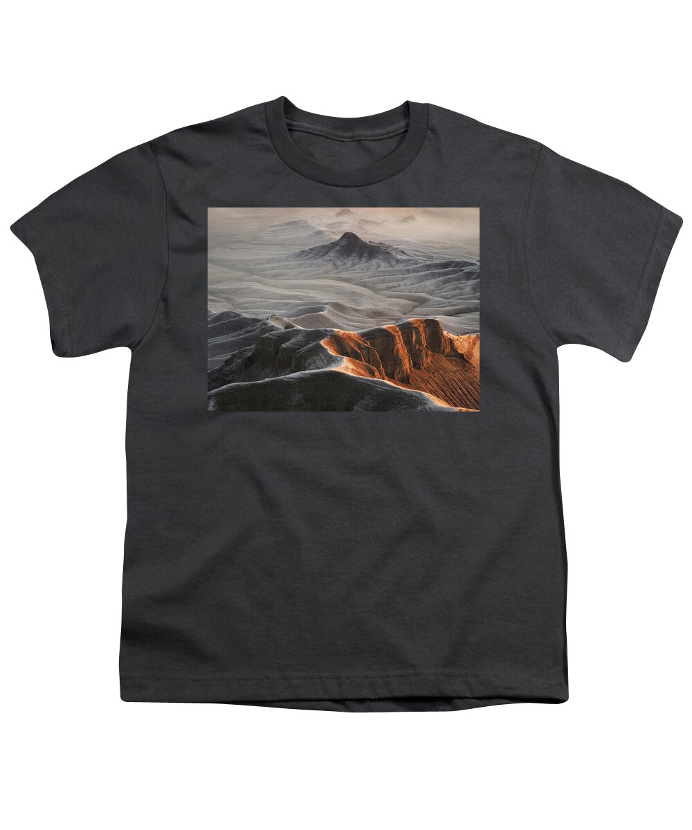 Utah Youth T-Shirt featuring the photograph Badlands Fog by Emily Dickey