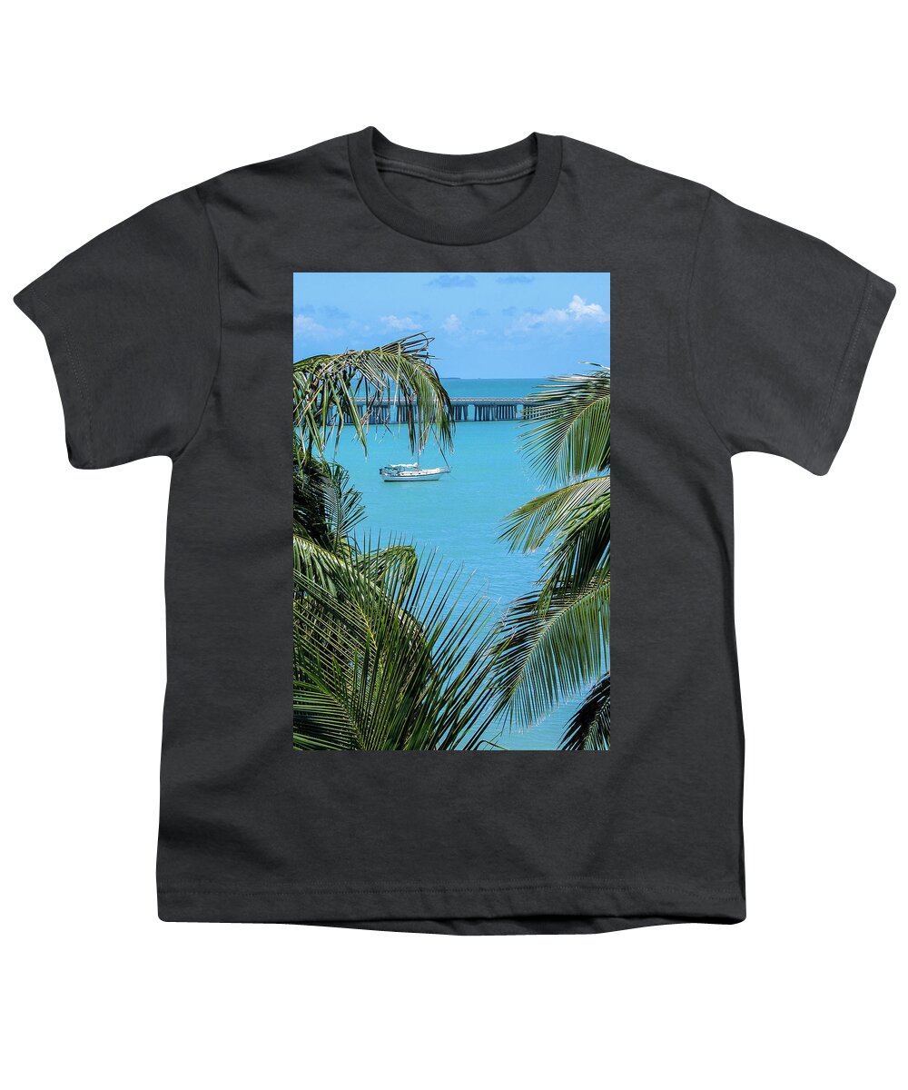 Bahia Youth T-Shirt featuring the photograph Bahia Honda Sailboat by Ginger Stein