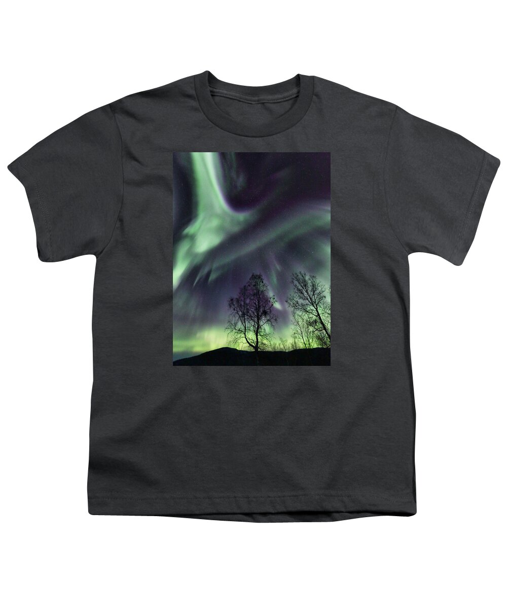 Aurora Youth T-Shirt featuring the photograph Balance between Heaven and Earth by Pekka Sammallahti