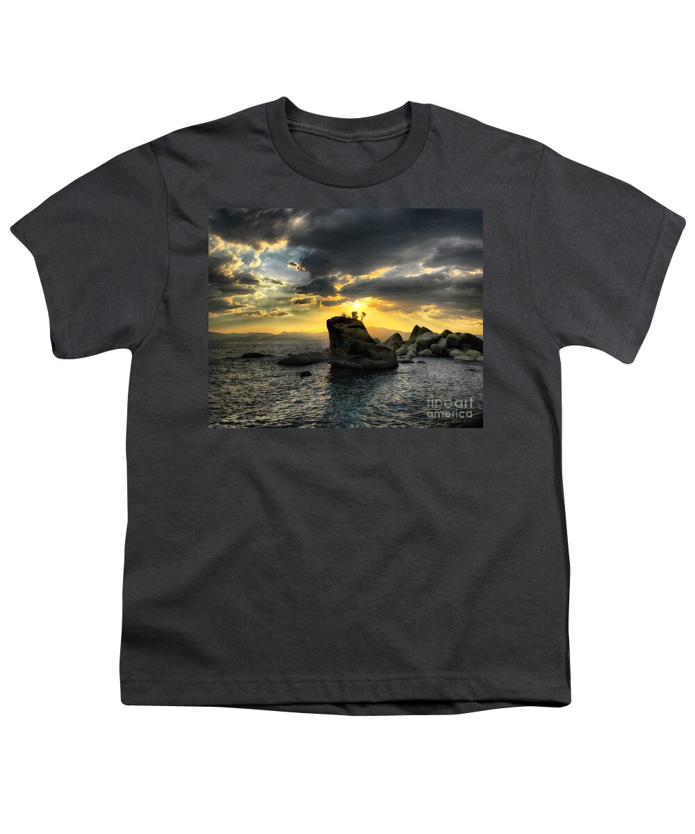Rock Youth T-Shirt featuring the photograph Bonsai Rock, Lake Tahoe, Nevada by Don Schimmel
