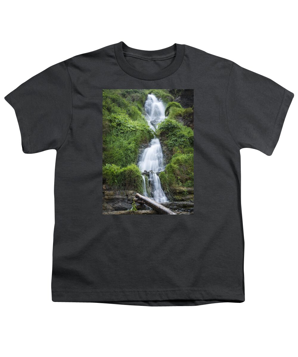 Beach Youth T-Shirt featuring the photograph Beachside Waterfall by Robert Potts