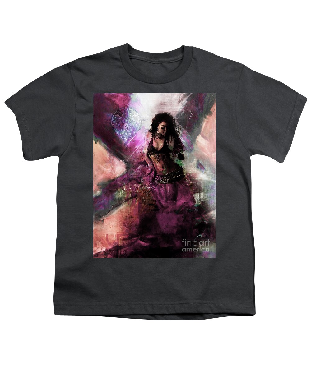 Arabian Youth T-Shirt featuring the painting Beautiful Belly Dance art by Gull G