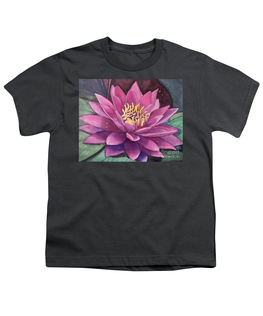 Flower Youth T-Shirt featuring the painting Beautiful Water Lily by Sue Carmony