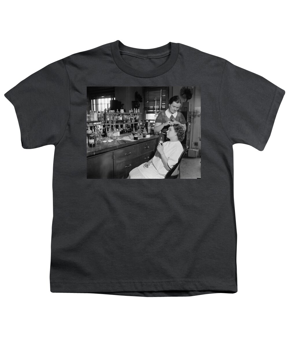 1937 Youth T-Shirt featuring the photograph Beauty Parlor, 1937 by Granger
