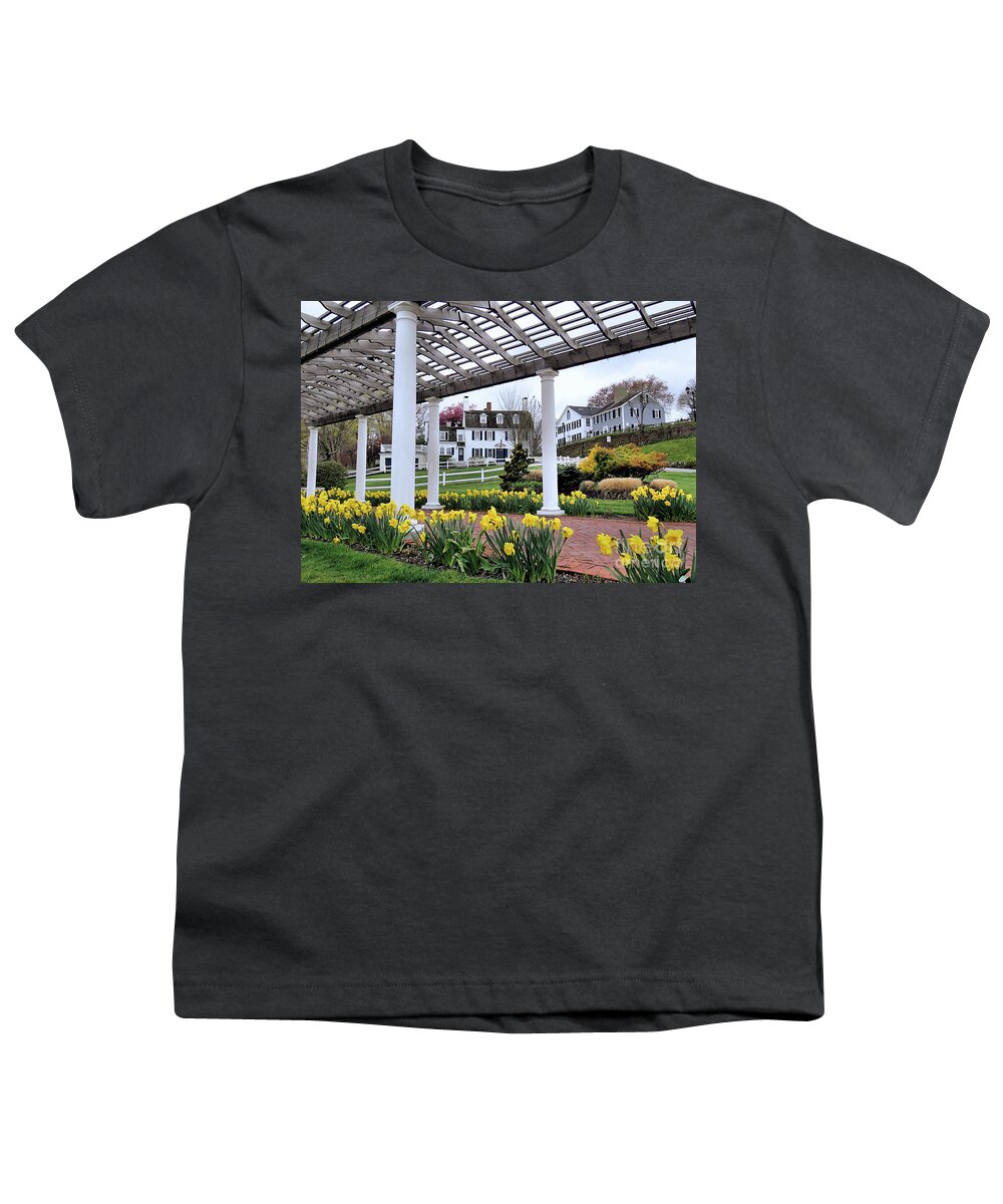 Pergola Youth T-Shirt featuring the photograph Beneath the Pergola by Janice Drew