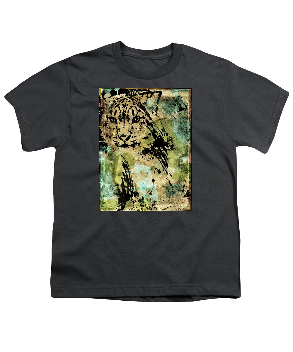 Cat Youth T-Shirt featuring the painting Big Cat by Mindy Sommers
