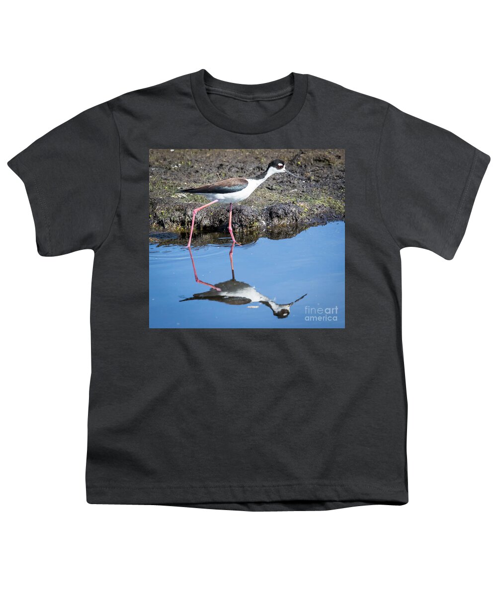 Canon Youth T-Shirt featuring the photograph Black-necked Stilt by Ricky L Jones