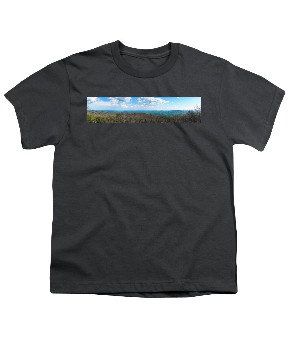 Georgia Youth T-Shirt featuring the photograph Blood Mountain Georgia Panorama by Lawrence S Richardson Jr