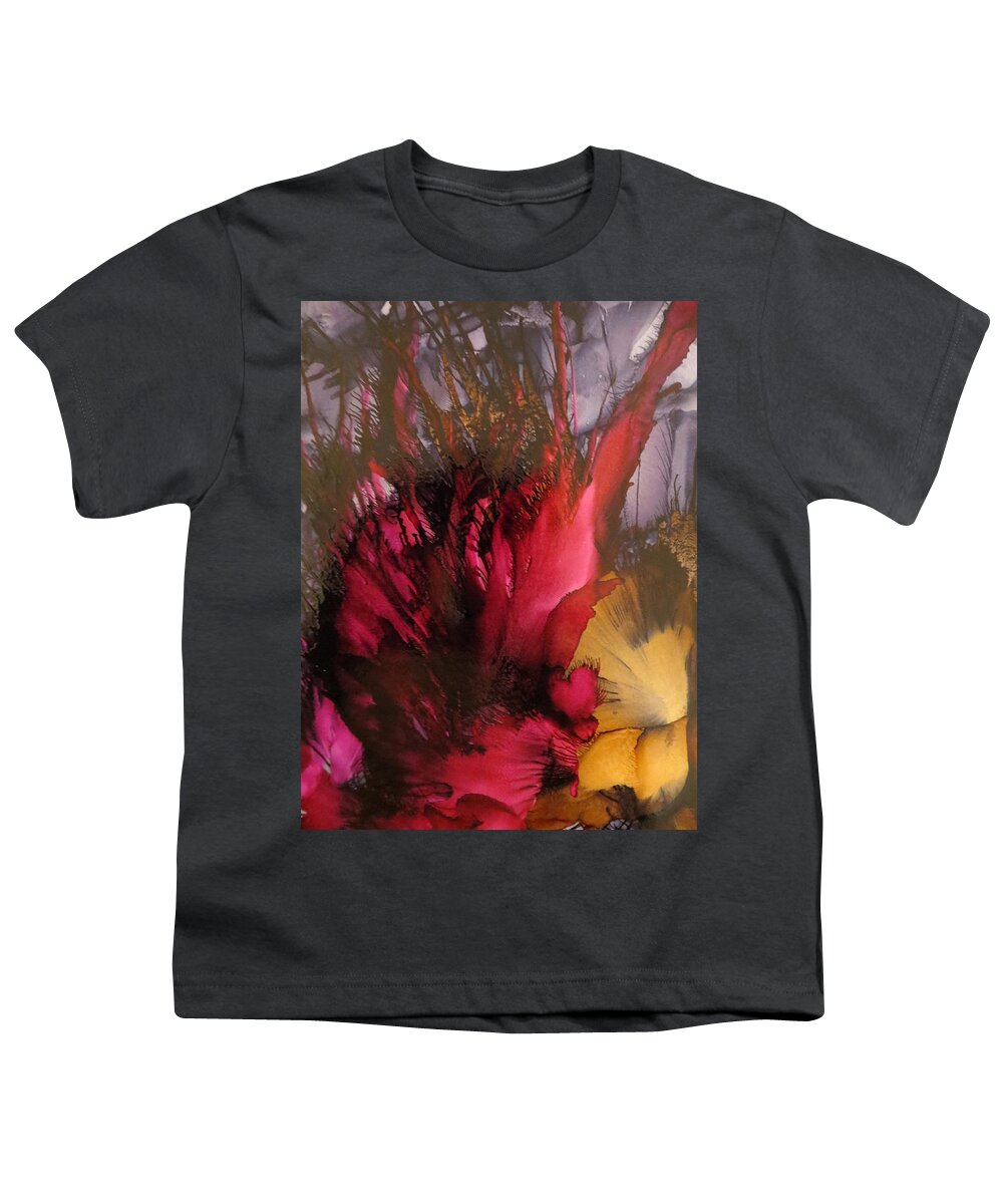 Abstract Youth T-Shirt featuring the painting Bloomin Time by Soraya Silvestri