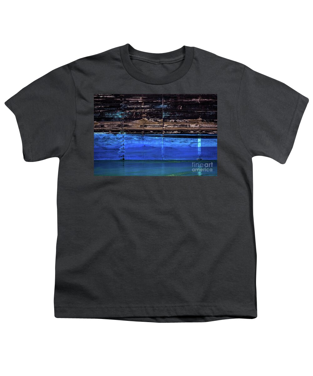 Tanker Youth T-Shirt featuring the photograph Blue Tanker by Doug Sturgess