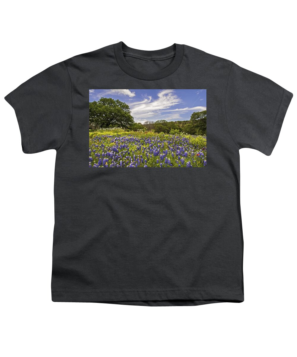 Bluebonnets Youth T-Shirt featuring the photograph Bluebonnet Spring by Lynn Bauer