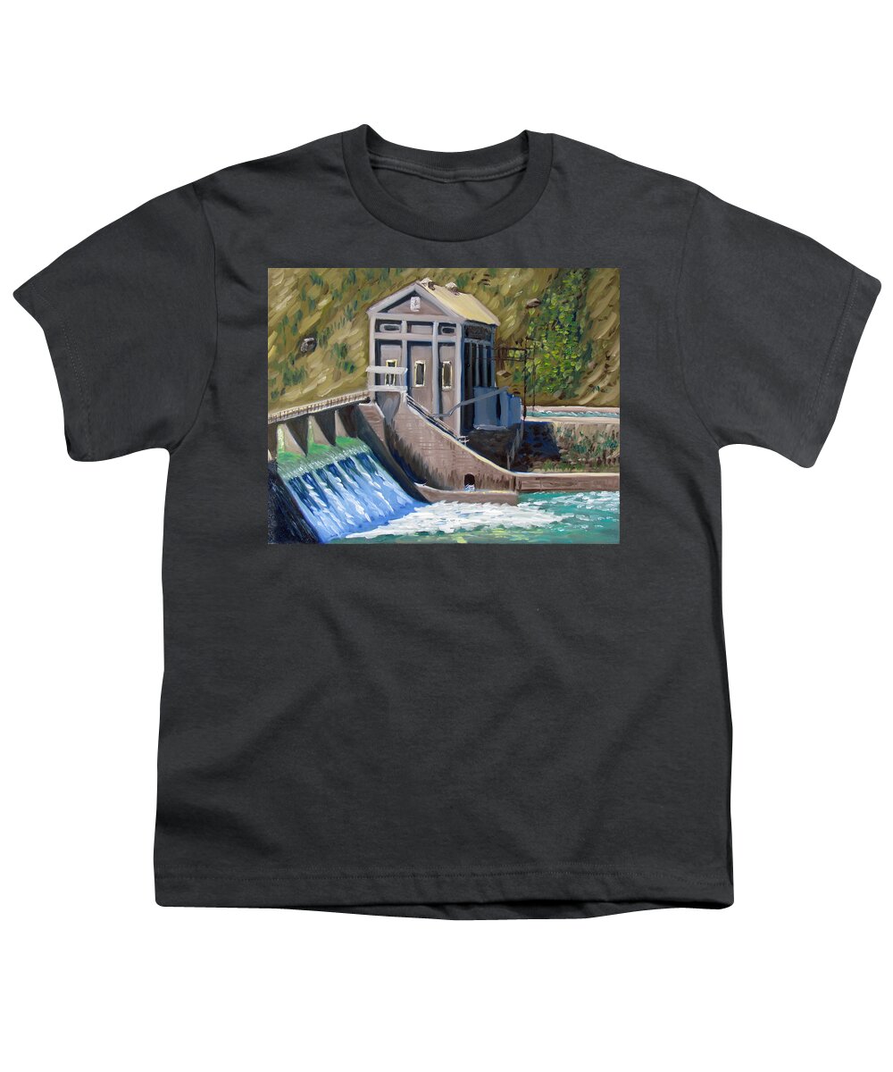 Boise Youth T-Shirt featuring the painting Boise Diversion Dam by Kevin Hughes