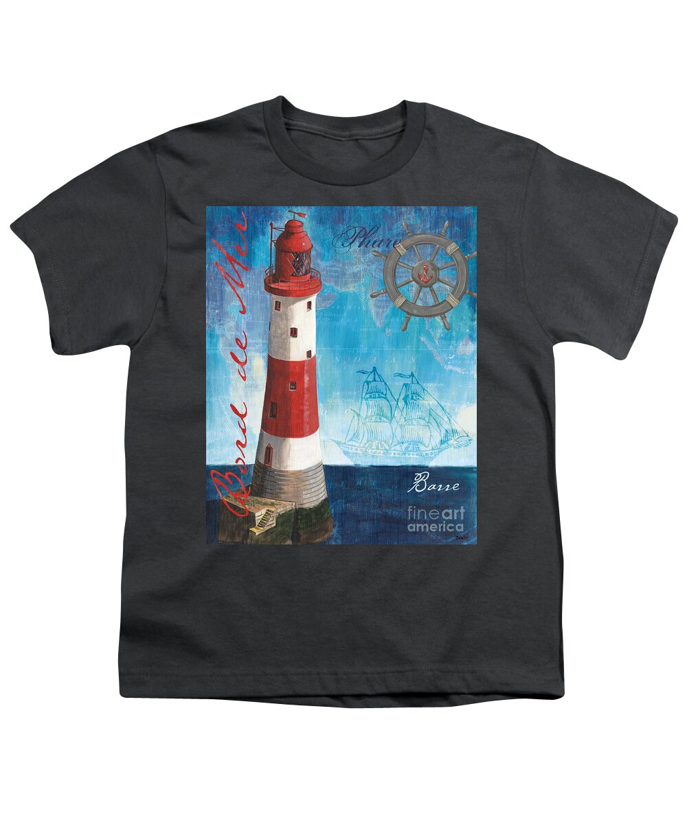 Coastal Youth T-Shirt featuring the painting Bord de Mer by Debbie DeWitt