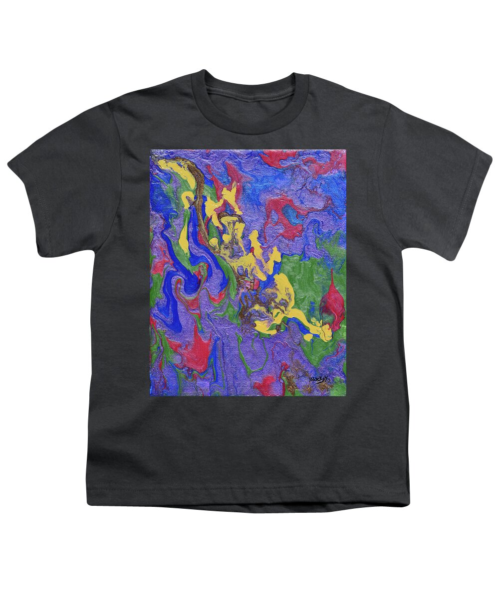 Bronco Youth T-Shirt featuring the painting Bucking Bronco by Donna Blackhall