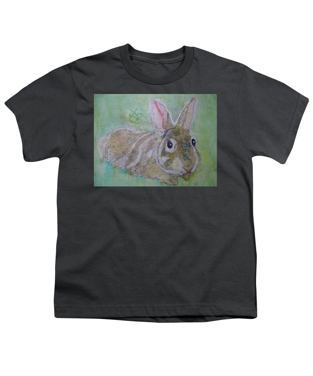 Bunny Youth T-Shirt featuring the drawing bunny named Rocket by AJ Brown