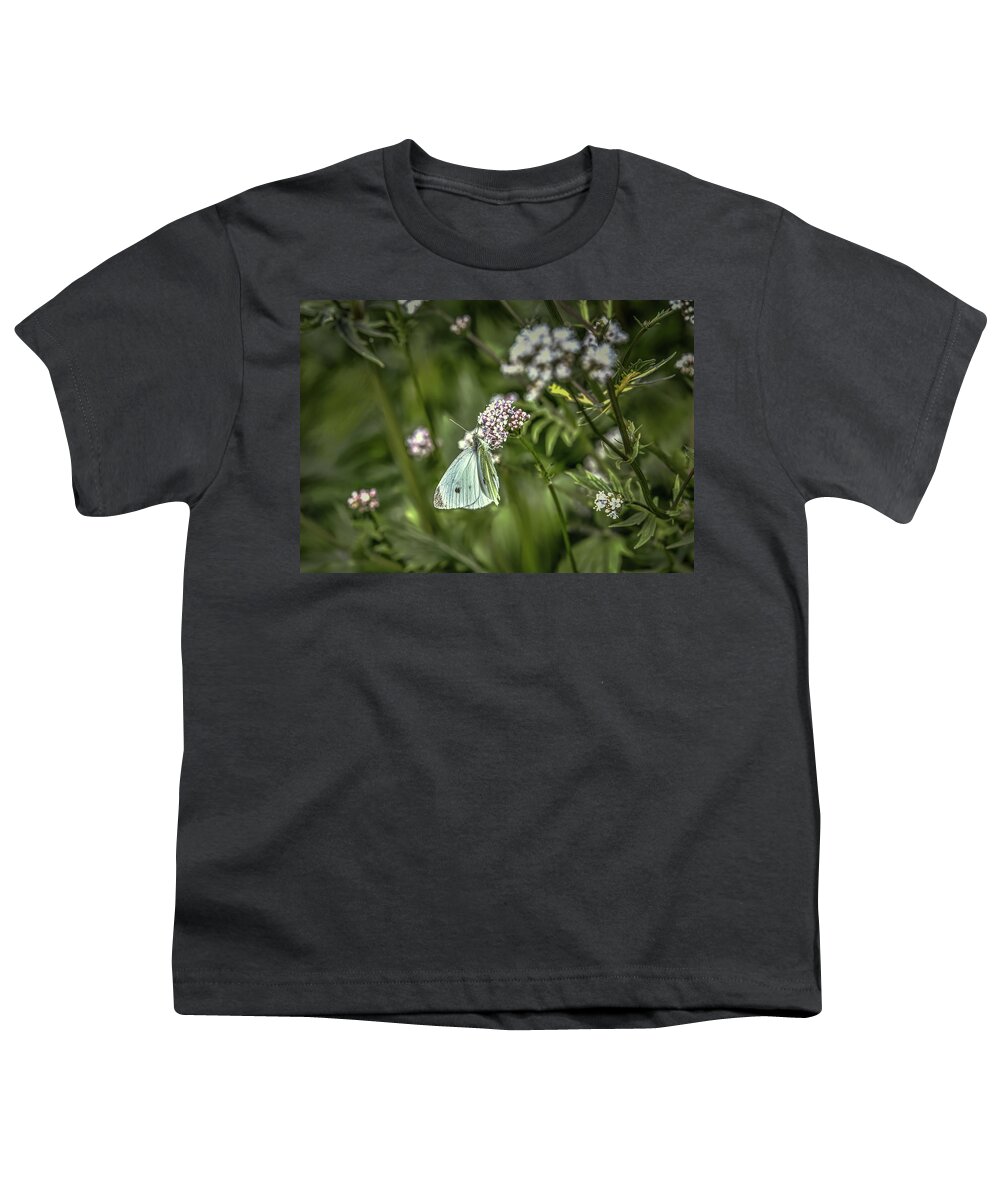 Butterfly Youth T-Shirt featuring the photograph Butterfly in green #g6 by Leif Sohlman