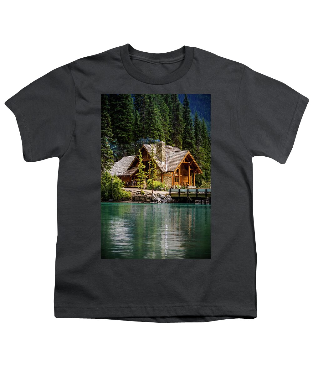 Bc Youth T-Shirt featuring the photograph Cabin At The Lake by Thomas Nay