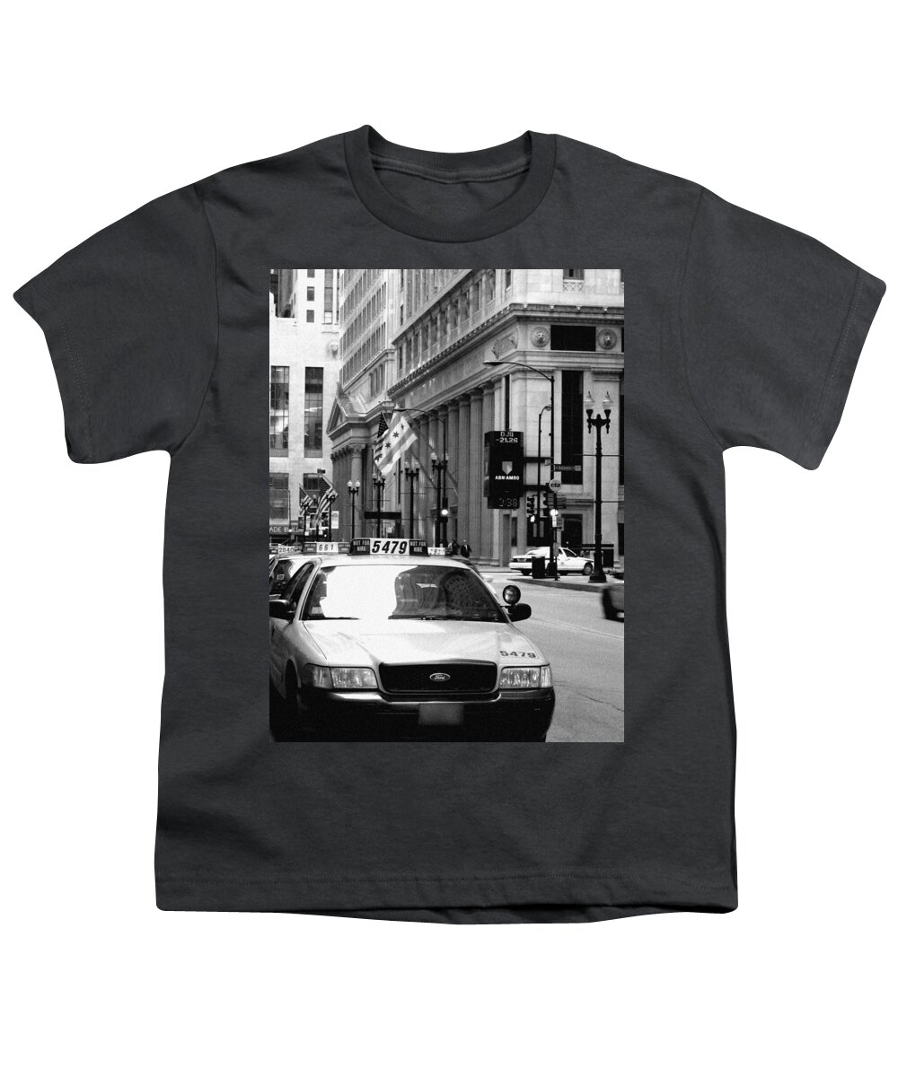 Chicago Youth T-Shirt featuring the photograph Cabs in the City by Laura Kinker