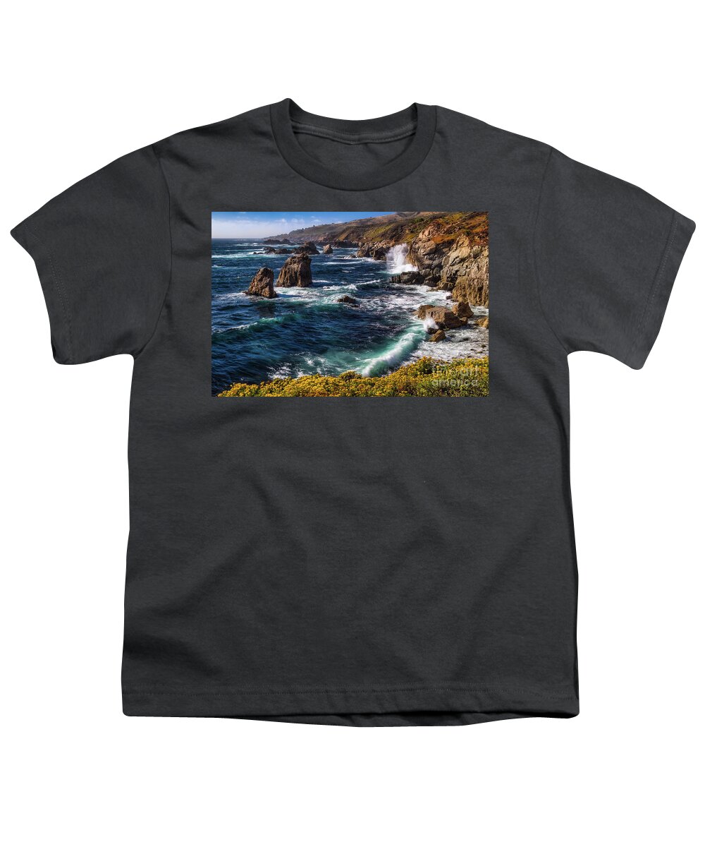 Pacific Youth T-Shirt featuring the photograph California Coastline by Anthony Michael Bonafede