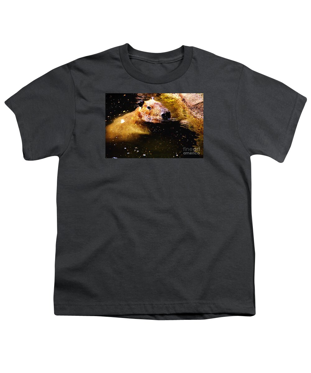 Capybara Youth T-Shirt featuring the photograph Capybara 1 by David Frederick