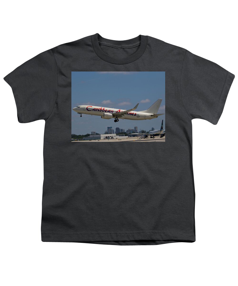 Caribbean Youth T-Shirt featuring the photograph Caribbean Airlines by Dart Humeston