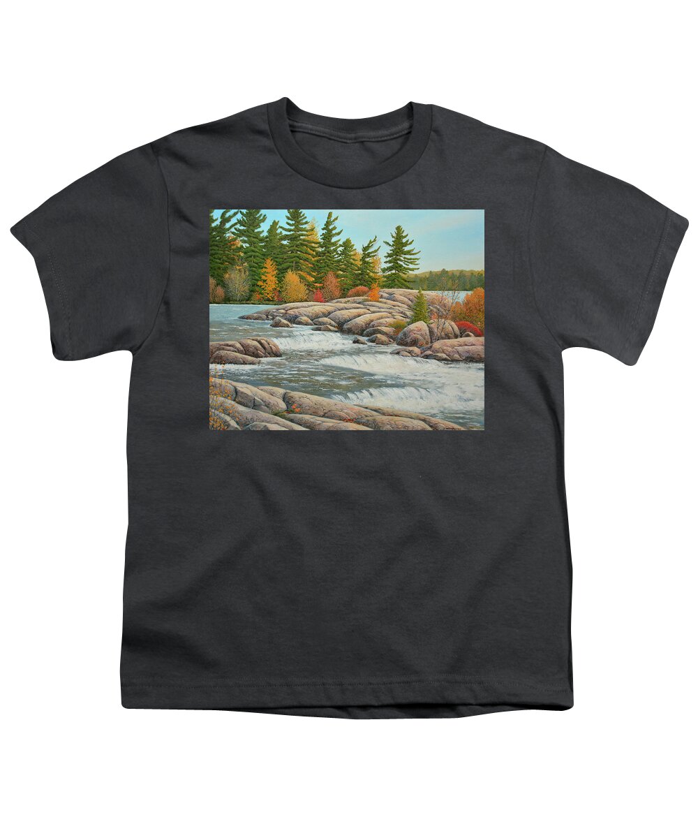 Jake Vandenbrink Youth T-Shirt featuring the painting Cascading Flow by Jake Vandenbrink