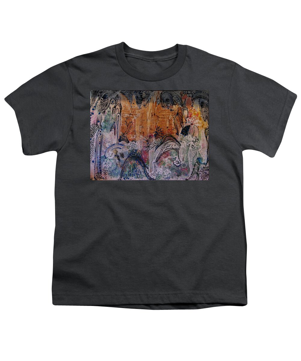 Castle Youth T-Shirt featuring the painting Castle by Sima Amid Wewetzer