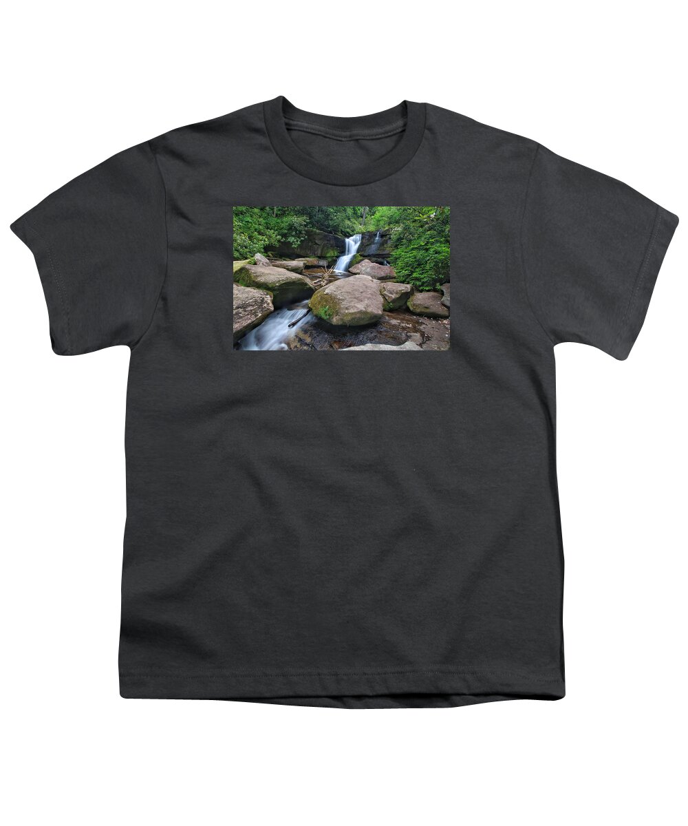 Cedar Rock Falls Youth T-Shirt featuring the photograph Cedar Rock Falls by Chris Berrier