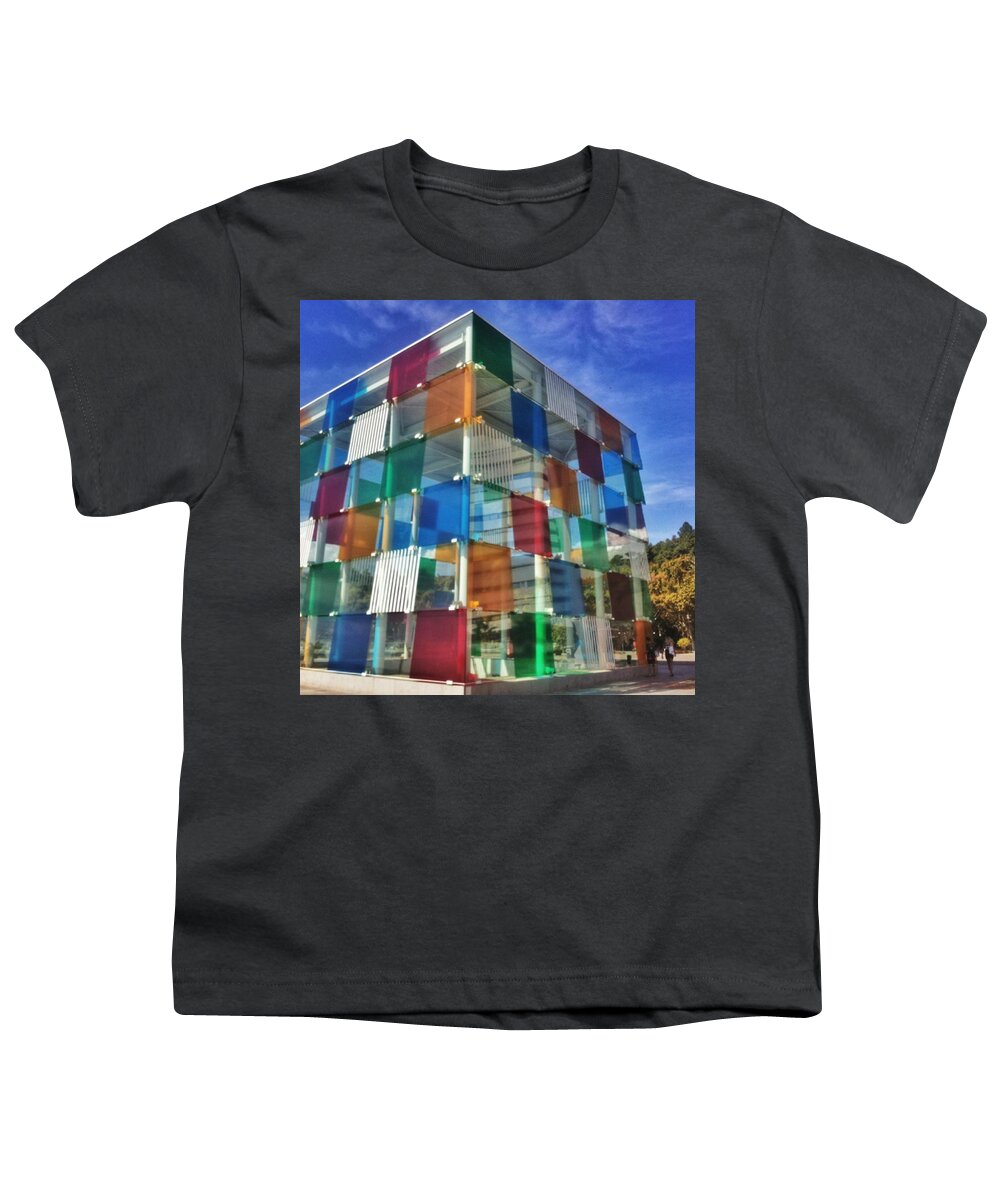 Museumsoftheworld Youth T-Shirt featuring the photograph Centre #pompidou #malaga #museo #museum by Carlos Alkmin