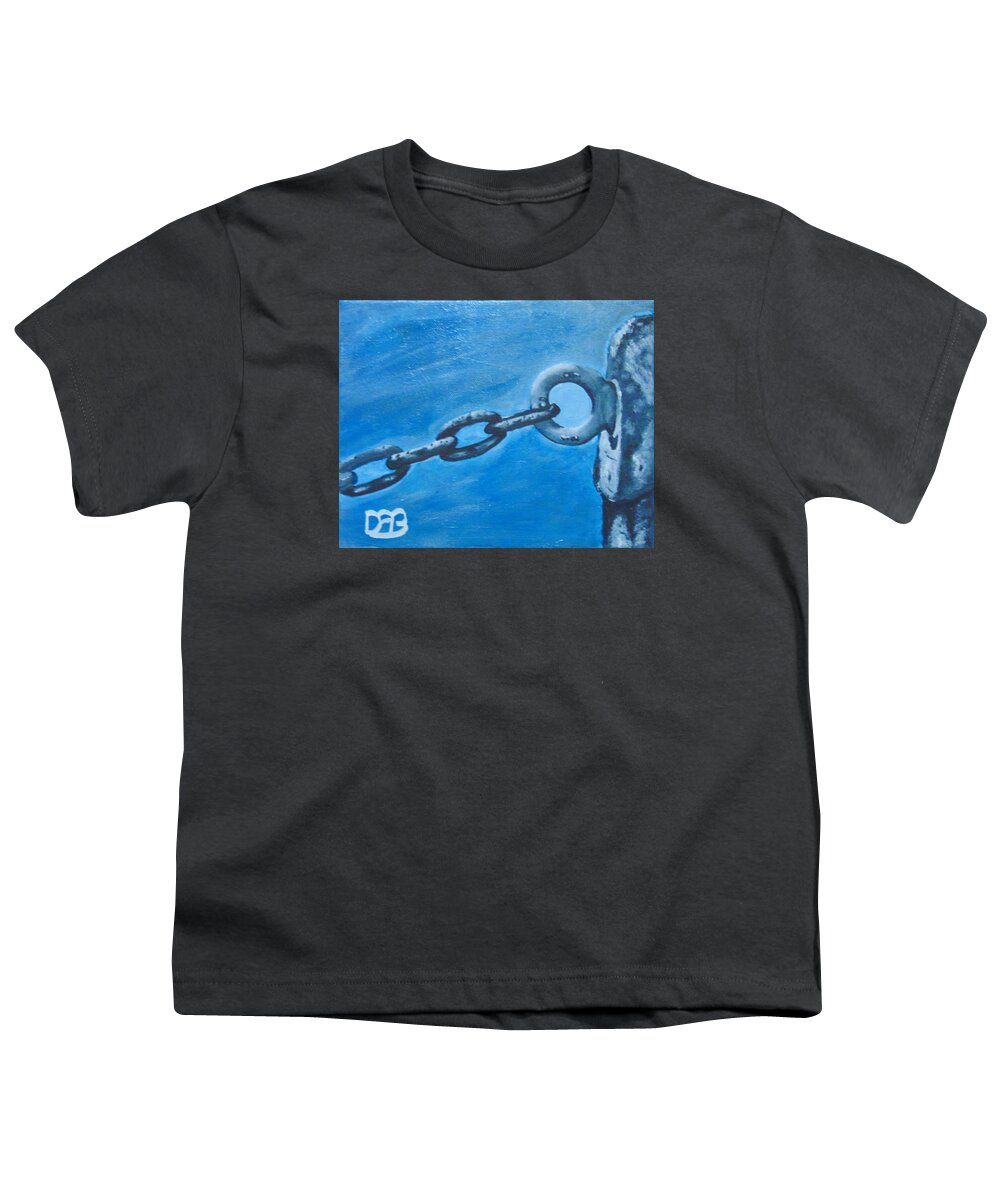 Chain Link Youth T-Shirt featuring the painting Chained by David Bigelow