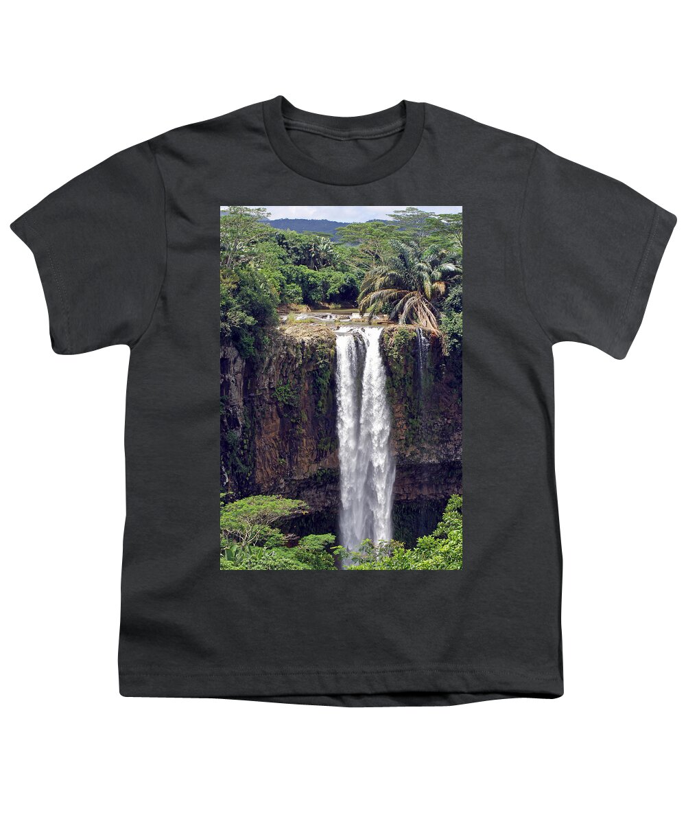 Chamarel Waterfalls Youth T-Shirt featuring the photograph Chamarel Waterfalls by Tony Murtagh