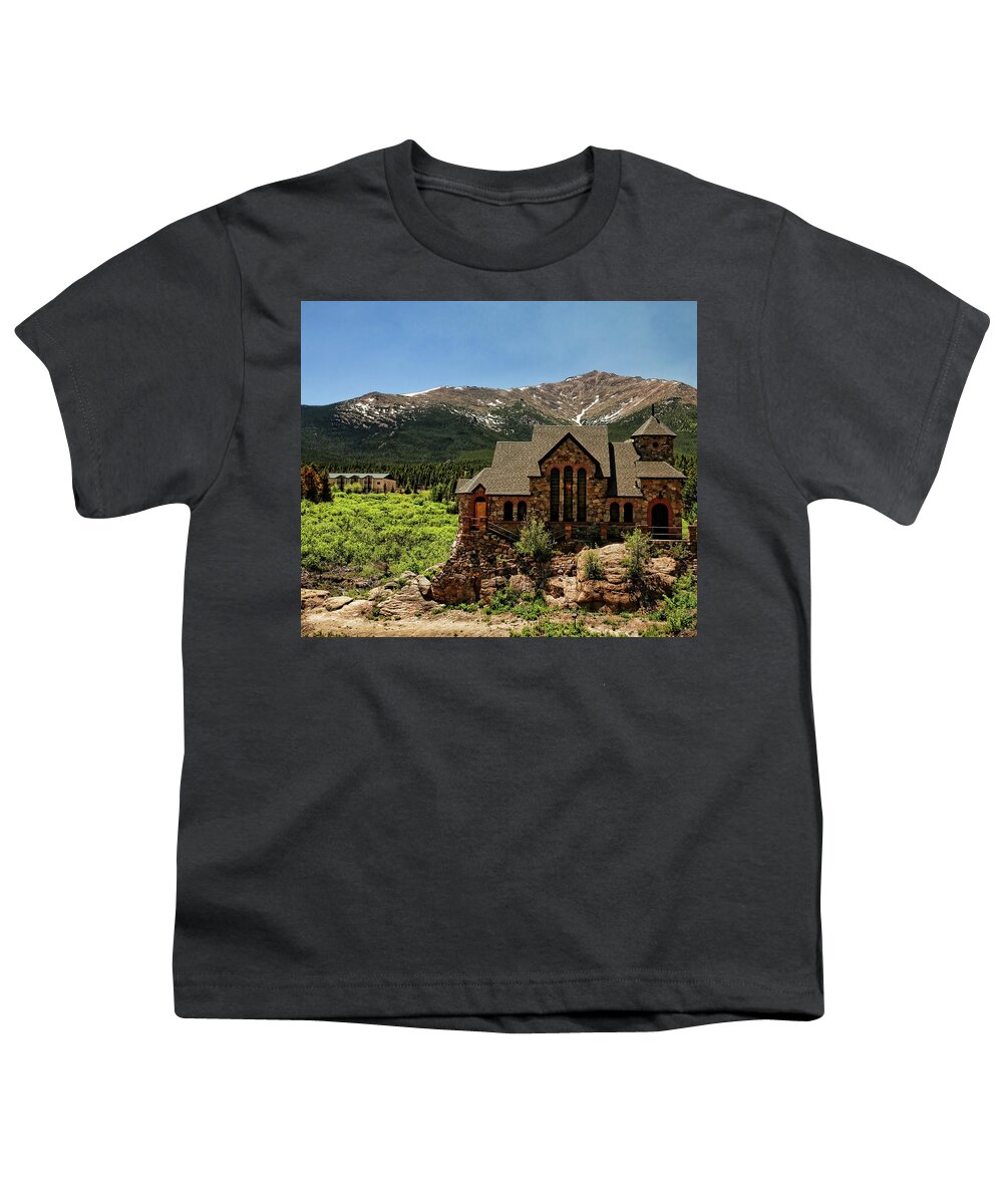 Chapel Youth T-Shirt featuring the photograph Chapel on the Rocks 2 - Colorado by Judy Vincent