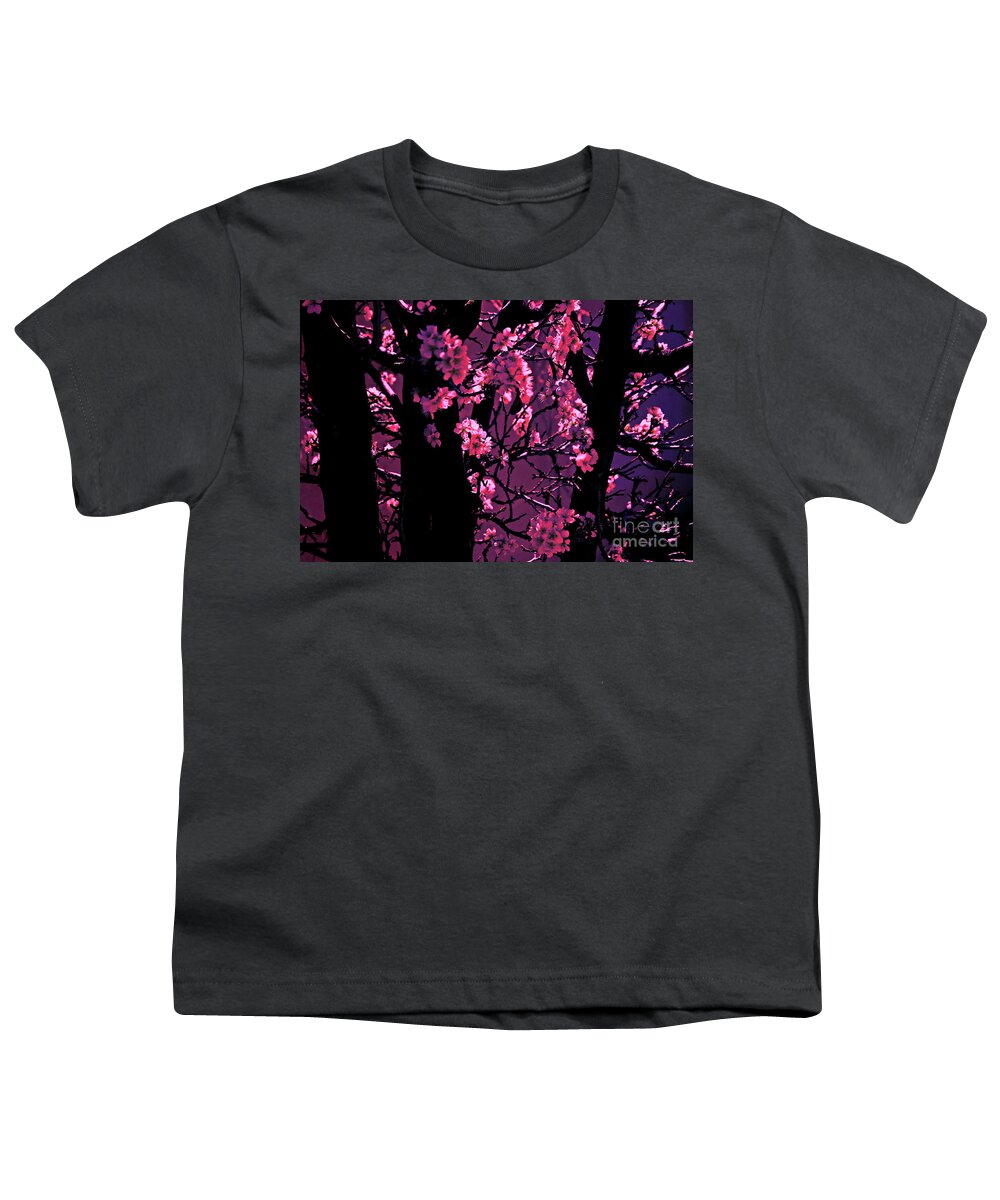 Digital Altered Photo Youth T-Shirt featuring the photograph Cherry Bloom by Tim Richards