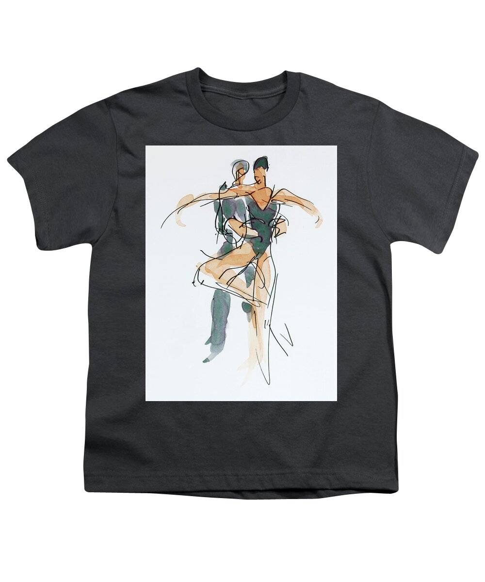 Choreographic Youth T-Shirt featuring the drawing Choreographic lesson at The Royal Ballet School 01 by Peregrine Roskilly
